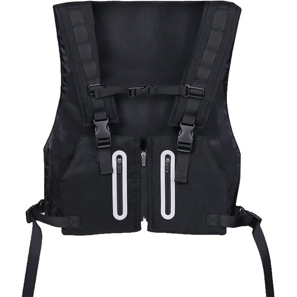 Hzeal Running Vest Running Backpack Vest with Adjustable Waistband, Lightweight Pack Outdoor Sports Fitness Reflective Waistcoat Hiking Walking Tops Vest Bag Running Accessories Holder (White)