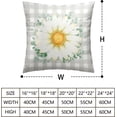 thumbnail image 2 of Spring Floral Pillow Covers 16x16 White Daisy Flower Pillows Cases White and Gray Checked Pillow Covers Spring Home Decor for Indoors Couch Bed Living Room in 2 Pcs, 2 of 6