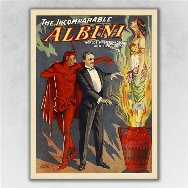 HomeRoots 393262 24 x 32 Po. l'Incomparable Affiche Magique Vintage Albinis & 44; Couleur Multi