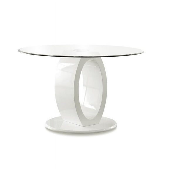 Bowery Hill Round Dining Table in White