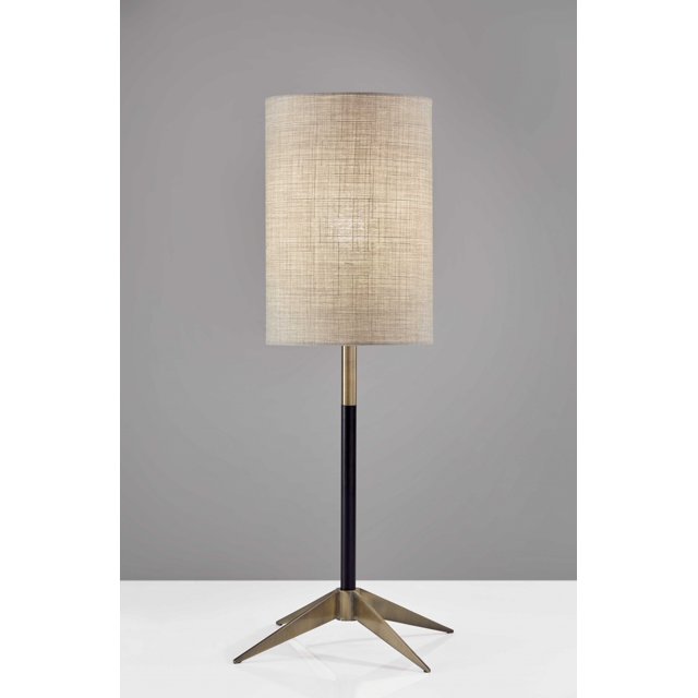 9.25" X 9.25" X 26.75" Brass Metal Table Lamp