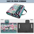 thumbnail image 5 of COEQINE Golf Cart Seat Cover Blanket Towel Accessories, Foldable Design with Carry Handle, Universal Fit for EZGO/Yamaha/Club Car with 4 Pockets, Turquoise American Tribal Hummingbird Floral, 5 of 8