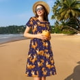 thumbnail image 4 of Disketp Stars and Fox Cute para Vestido de Manga Corta para Mujeres, Vestidos de Verano para Mujeres, Casual y Holgado para la Playa, 4 of 6