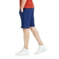 thumbnail image 3 of Men's Bermuda Shorts for Gym Wear Soft Causal Plain Jersey Drawstring & Pockets (L, Navy), 3 of 3
