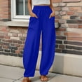 thumbnail image 2 of EDFBUYKRS Female Women Pants Casual Womens Dress Pants with Pockets Petite Womens Solid Color Casual Pants Trousers Elastic Waist Pockets Wide Leg Trousers Xxl, 2 of 4