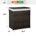 thumbnail image 3 of Paylesshere Laundry Basket Handwoven Laundry Hamper 90L/110L Foldable Rattan Laundry Hamper With Lid,2 Removable Liner Bags & 6 Laundry Bags,Clothes Hamper Bathroom Laundry Basket,Brown, 3 of 9