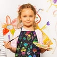 thumbnail image 2 of Colorful Mushroom Star Black Pattern Kids Aprons for Girls and Boys,Adjustable Neck Strap Toddler Aprons for Kids Cooking Baking, 2 of 6