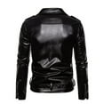 thumbnail image 5 of UQJfacai Mens Faux Leather Jacket Lapel Collar Zip Up Cropped Jackets Motorcycle Lightweight Fashion Casual Outerwear with Pockets, 5 of 8