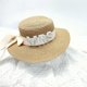 thumbnail image 3 of Sombrero de paja para mujer, transpirable, para boda, fiesta, con letras, perlas, capó, despedida de soltera, 3 of 4