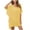 Yellow, variant on Women's Swimsuit Cover Ups Scoop Neck Bathing Suit Coverups Dress Ruffle Short Sleeves Beachwear Loose Top