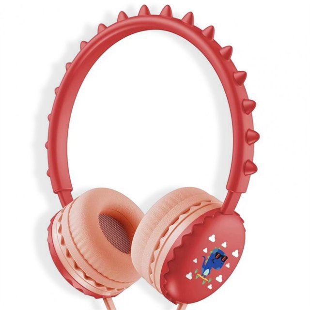 Inteprter Auriculares con cable Jack de 3,5mm, Control de volumen, auriculares para niños con micrófono, auriculares, accesorios de computadora, niñas y Electrónica rojo