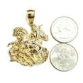 thumbnail image 3 of 10k yellow gold saint George pendant charm horse dragon fine gift jewelry 9.6g, 3 of 12