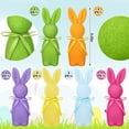 thumbnail image 4 of Tyidzon Easter Bunny Figurines, Resin Moss Rabbit Statues Easter Decorations, Flocked Bunny Easter Ornaments for Home Spring Tabletop Outdoor, 8.7", 4 of 8