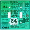 thumbnail image 2 of Metal Light Switch Wall Plate Outlet Cover (Coffee Shop Cafe Restaurant Sign Green Black - Double Toggle), 2 of 2
