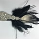 thumbnail image 4 of Diamante De Imitación Vintage Diamante Negro Diadema De Plumas 1920s Mujeres Decoración Para El Cabello Soledad Las mujeres con banda de sujeción, 4 of 8
