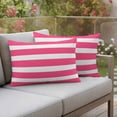 thumbnail image 2 of Outdoor Waterproof Pillow Covers Monochrome Pink Striped Decorative Throw Pillow Protectors,Pillowcase Cushion Cases for Patio Sofa Garden Couch,20x12in,Pack of 2, 2 of 14