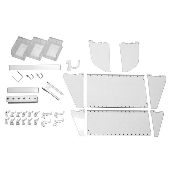 Kit d'Accessoires pour Planche à Outils Fendue et Planche à Chevilles Blanc