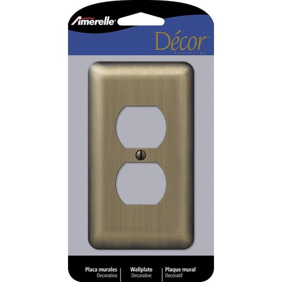 Placa de pared Amerelle Devon de acero estampado en latón cepillado, 1 unidad