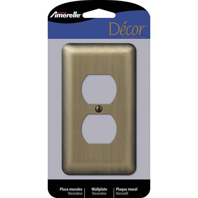 Placa de pared Amerelle Devon de acero estampado en latón cepillado, 1 unidad