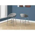 thumbnail image 5 of Bar Stool Set Of 2 Counter Height Kitchen Metal Fabric Grey Chrome, 5 of 5