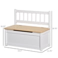 thumbnail image 6 of Qaba 2-in-1 Kids Wooden Toy Organizer Chest Storage Box with Seat Bench Cabinet Chunk Cube with Safety Pneumatic Rod White, 6 of 8