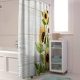 thumbnail image 5 of Shower Curtain Watercolor Sunflower Shower Curtains for Bathroom Decor Wood Grain Shower Curtain Sets with Hooks Waterproof Fabric Bath Curtain Small Stall 36" X 72", 5 of 6