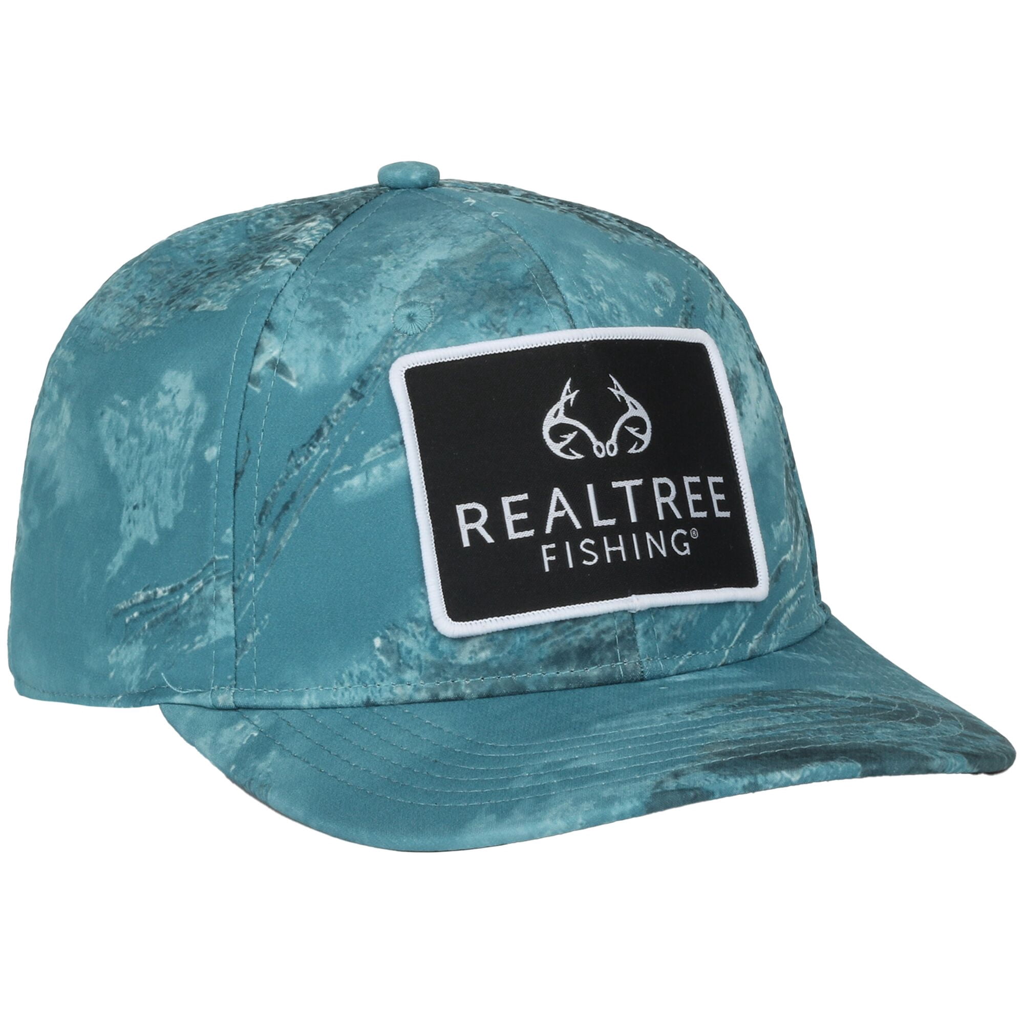 Realtree Men's Structured 6-Panel Stretch Adjustable Fishing Hat, Aspect Calypso Camo Fabric Crown