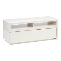 IRIS USA TV Stand, Modular Media Stand with Expanding Table and Storage Drawers, Off White