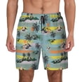 thumbnail image 3 of Uemuo Hawaiian Style Pattern Mens Swim Trunks Quick Dry Board Shorts with Mesh Lining, Stretch Beach Shorts Quick Dry No-Chafing Board Shorts-Medium, 3 of 9