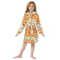 thumbnail image 6 of FORMRS Niños Bathrobe Unisex Hooded Robe Soft Plush Pajamas Sleepwear, Size 4-6T, Sunny Floral, 6 of 7