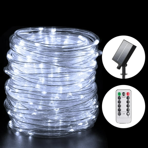 Solar Rope Lights, 66 Feet 200 LED Solar String Lights Tube Lights Outdoor Fairy Lights Waterproof with Solar Panel for Outdoor Indoor Home Decoration Garden Patio Parties