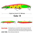 thumbnail image 3 of 10 Uds. Cebo falso Crankbait con anzuelos 8,5g/9,5 cm para aparejos de pesca de Lucio, 3 of 9