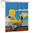 thumbnail image 2 of Cortina de ducha de Los Simpsons con diseño de dibujos animados, cortinas de ducha para baño con 12 ganchos, juego de decoración para el baño de poliéster impermeable y lavable, 60 x 72 pulgadas,, 2 of 8
