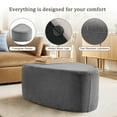 thumbnail image 3 of UIXE Rounded Triangle Ottoman Pebble Footstool Upholstered Coffee Side Tables for Living Room, Gray, 3 of 7
