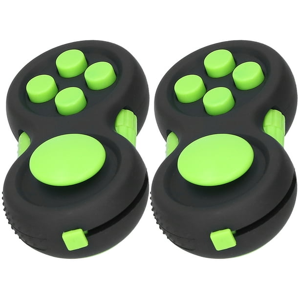 M Buder Juguete Antiestrés de Dedo para Apretar y Aliviar Ansiedad 2 Piezas, Almohadilla Táctil para Relajación de Niños y Adultos, Regalo Divertido y Juguete de Oficina Portátil (Verde y Negro)