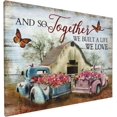 thumbnail image 2 of Farmhouse Truck Wall Art Barn Pictures Wall Decor Country Canvas Painting Print Flower Artwork Modern Home Decor Framed for Living room Bedroom Bathroom 12"X16", 2 of 6