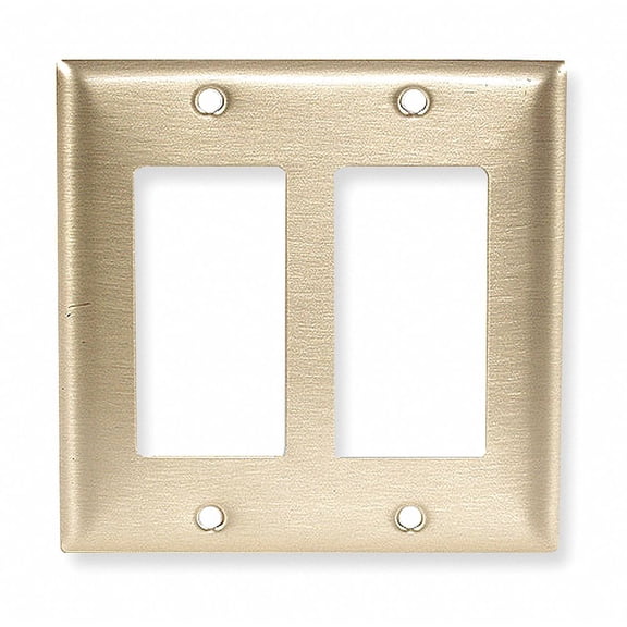 hubbell wiring device-kellems sb262 plate,wall,2 gang,brass