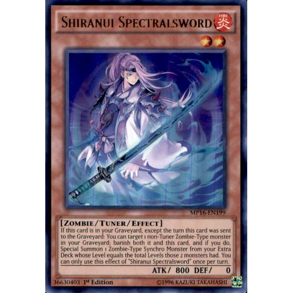 YuGiOh 2016 Mega-Tin Mega Pack Ultra Rare Shiranui Spectralsword MP16-EN199
