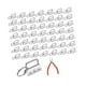 thumbnail image 3 of Juego de 50 cierres para llaves, clips para extremos, correas para llaves, pulseras, instalación con alicates, cierres resistentes para llaveros., 3 of 9