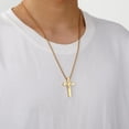 thumbnail image 2 of APSVO Gold Cross Necklace for Men Baseball Pendant Chain Stuff Accessories Items Catholic Religious Christian Birthday Fathers Day Jewelry Gifts Dad Husband Son Boyfriend Teen, 2 of 6