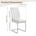 thumbnail image 5 of ZUGUL Elegant Gold & White Round Glass Dining Table Set for 4 Luxurious Gold Legs, White PU Chairs, Tempered Glass Top, Small Space Friendly, 5 of 6