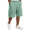 thumbnail image 2 of Resicozy Casual Cargo Shorts for Men Relaxed Fit Drawstring Shorts with Multi-Pocket for Summer Work Outdoor Hiking Light Green 2XL, 2 of 7