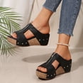 thumbnail image 5 of Domuza Womens Orthopedic Sandals Arch Support Summer Flat Sandals Lightweight Non Slip Slip on Hiking Shoes Comfort 2026 Orthopedic Shoes Black 7（EU-38）, 5 of 6