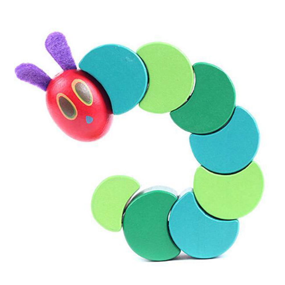 Colorful Wooden Hungry Twist Caterpillar Baby Children Gift Educational Toy FA 