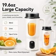 thumbnail image 3 of STARBIAO Portable Blender 19.6 oz Personal Juicer Cup, USB-C Rechargeable Mini Blender for Shakes & Smoothies, 12-Blade Stainless Steel, 4 Modes, Digital Display, Self-Cleaning, White, 3 of 13