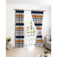 thumbnail image 3 of Orange Grey Striped Blackout Curtains for Bedroom/Living Room, Thermal Insulated Kitchen Curtains, Farmhouse Stripes Modern Abstract Art Grommet Darkening Window Treatment Drapes 52"x63"x2, 3 of 8