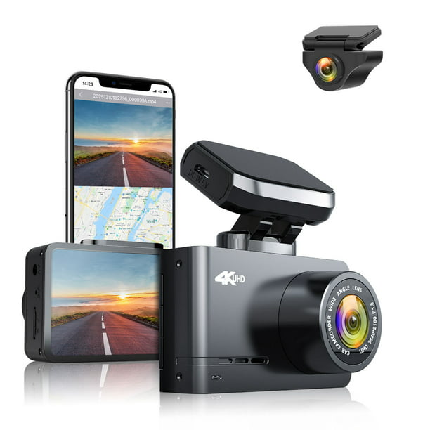 WOLFBOX 4K Dash Cam Built-in WiFi GPS Dashboard Camera Front 4K/2.5K and Rear 1080P Dual Car Recorder, Mini Security DashCam 2.45" LCD, 170° Wide Angle, Support 128GB Max - Walmart.com