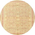thumbnail image 1 of Ahgly Company Machine Washable Indoor Round Traditional Mustard Yellow Area Rugs, 4' Round, 1 of 7