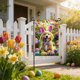 thumbnail image 5 of Decoraciones Del Porche Delantero Bandera Del Jardín de Pascua Al Aire Libre con Patrones Temáticos de Pascua para Patios Delanteros Porches Y Celebraciones de Vacaciones Familiares Decoraciones de Pa, 5 of 6