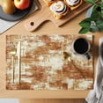 thumbnail image 2 of Brown Ombre Placemats Set of 8, Gradient Abstract Art Vintage Placemats for Dining Table, Place Mats for Kitchen Tabletop, Waterproof Wipeable Dining Table Mats Set, 2 of 9